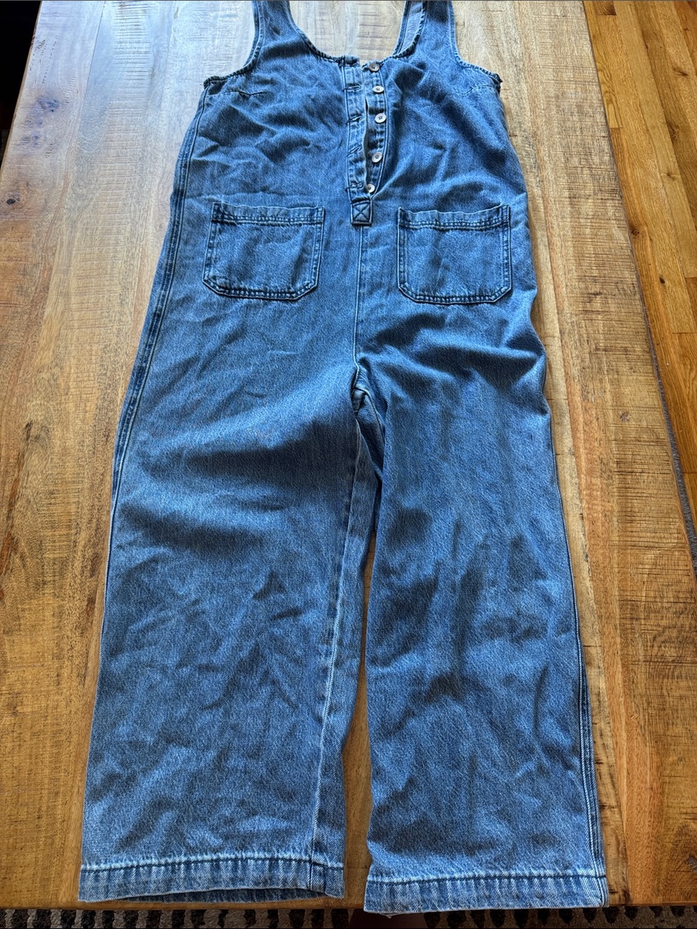 Sincerely Jules Denim lyocell blend Button-Front womens blue Jeans Overalls NEW - Picture 3 of 8